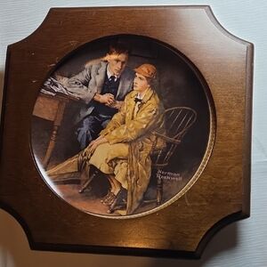 Norman Rockwell Ceramic Art with Rich Brown and Tan Hues